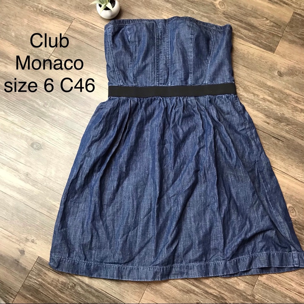 Club Monaco strapless denim dress